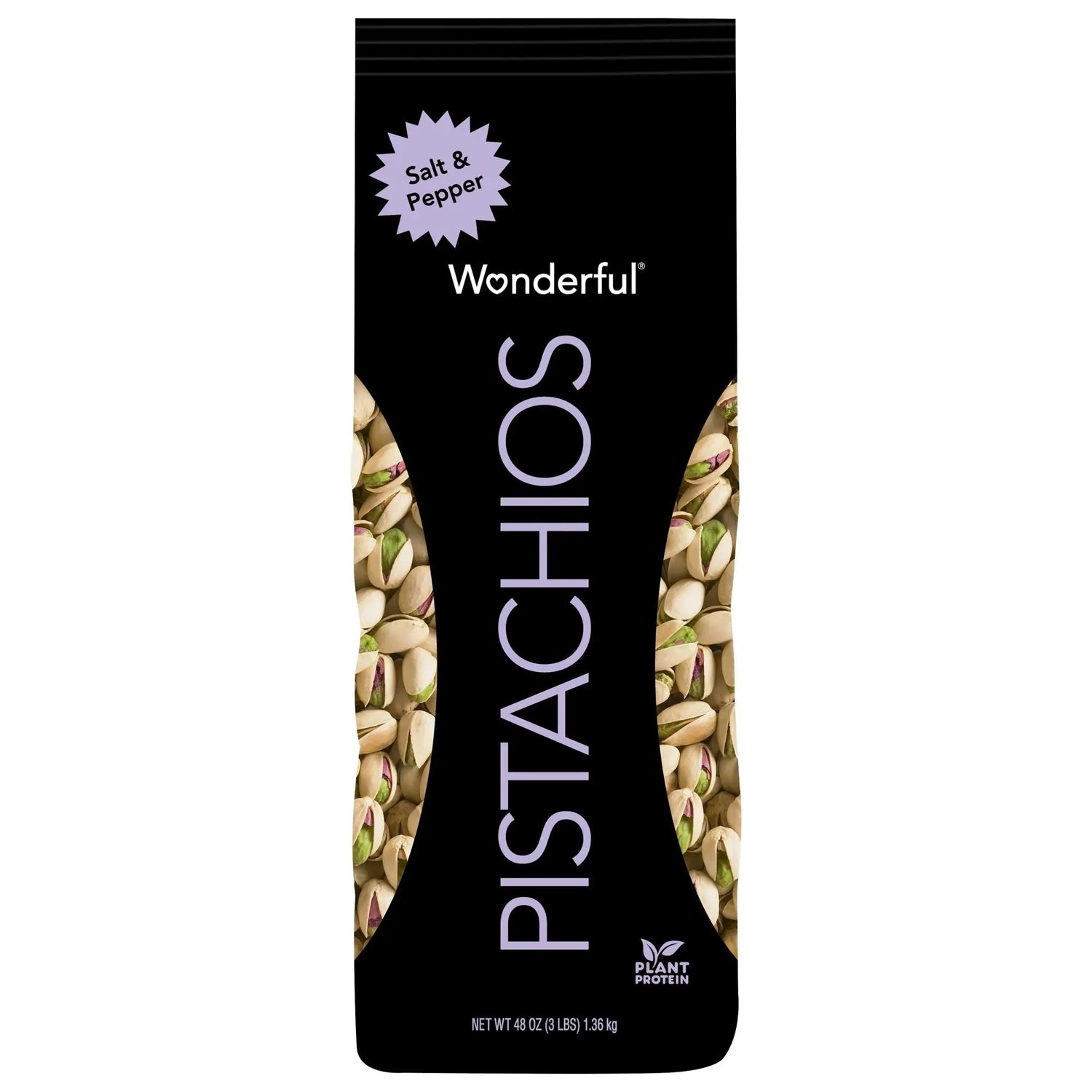 Wonderful Pistachios In-Shell Salt & Pepper Nuts (48 oz) | Crunchy, Seasoned Snack Wonderful Pistachios