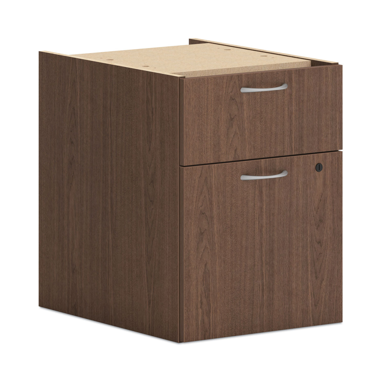 HON Mod Support Pedestal, Left or Right, 2-Drawers: Box/File, Legal/Letter, Sepia Walnut, 15" x 20" x 20" (PLPHBFLE1)