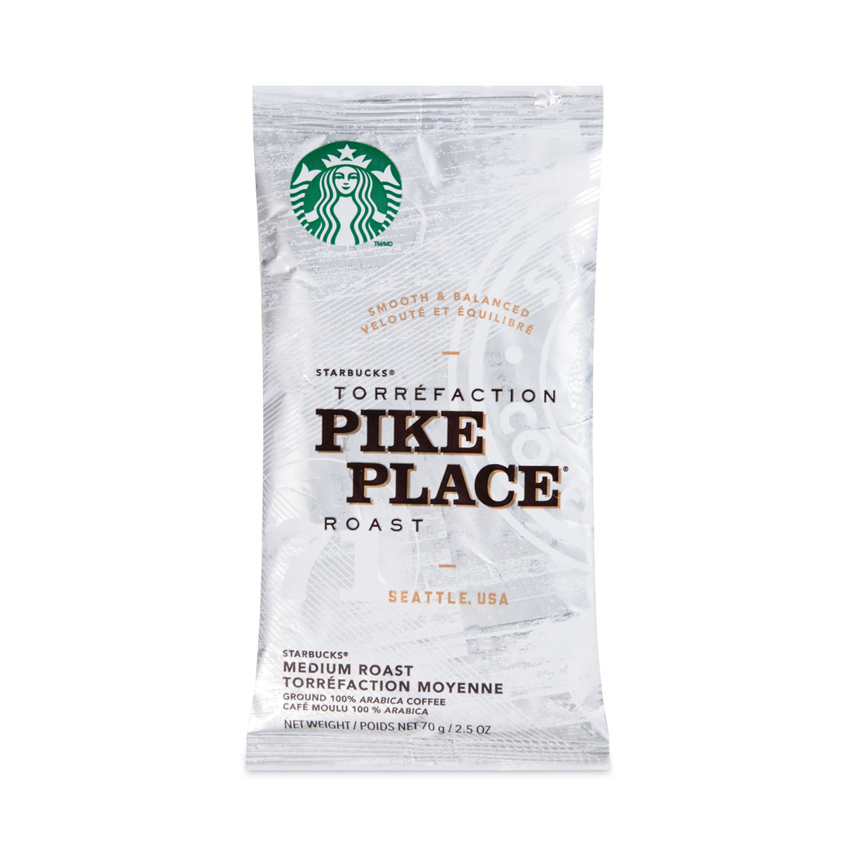 Starbucks Coffee, Pike Place, 2.7 oz Packet, 72/Carton (11018197CT)