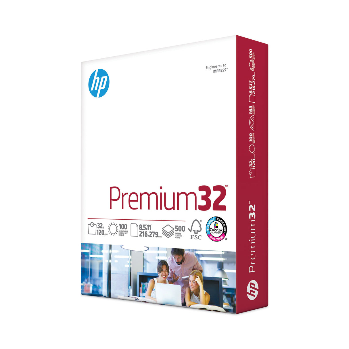 HP Premium Choice LaserJet Paper, 100 Bright, 32 lb Bond Weight, 8.5 x 11, Ultra White, 500/Ream (113100)