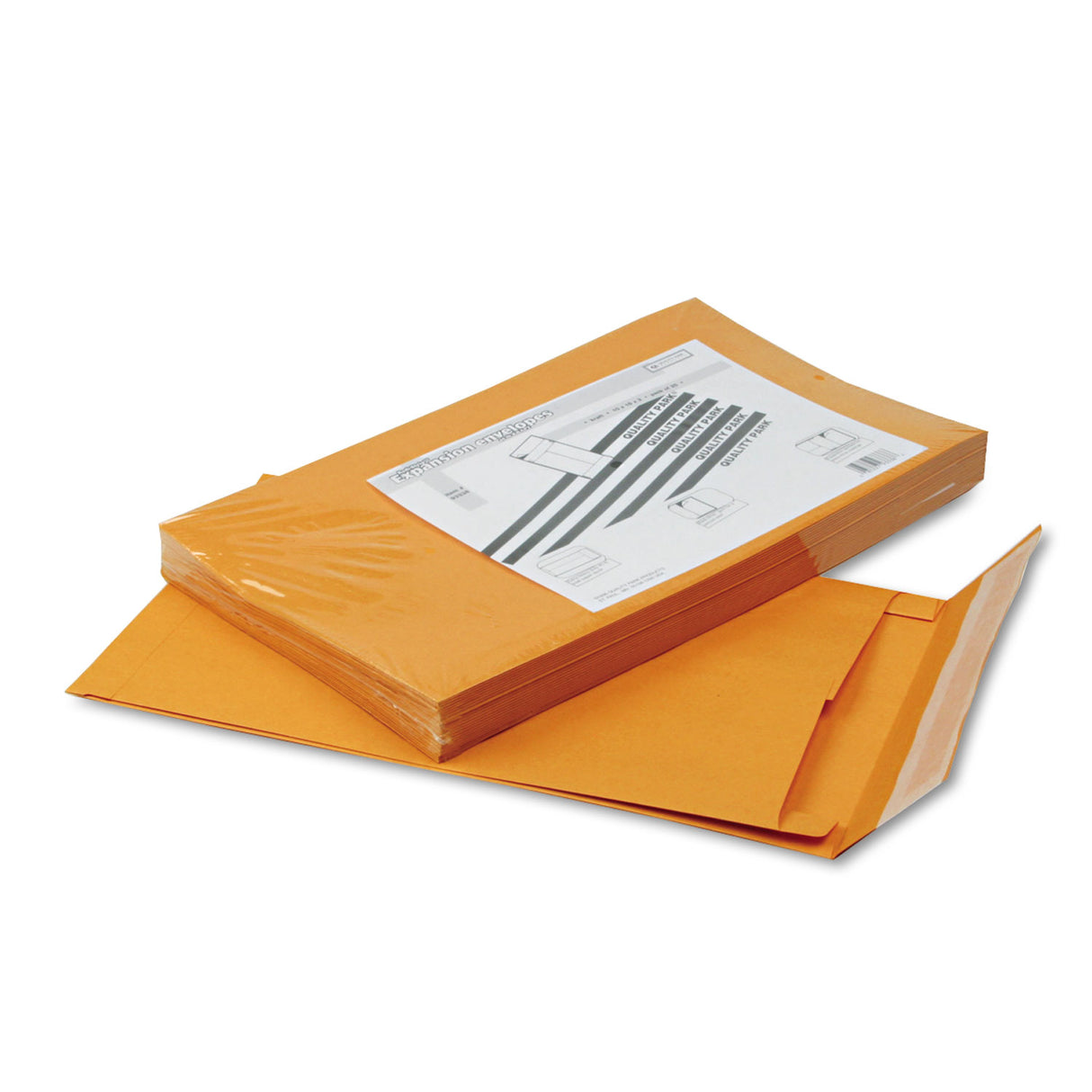 Quality Park Redi-Strip Kraft Expansion Envelope, #15, Square Flap, Redi-Strip Adhesive Closure, 10 x 15, Brown Kraft, 25/Pack (93338)