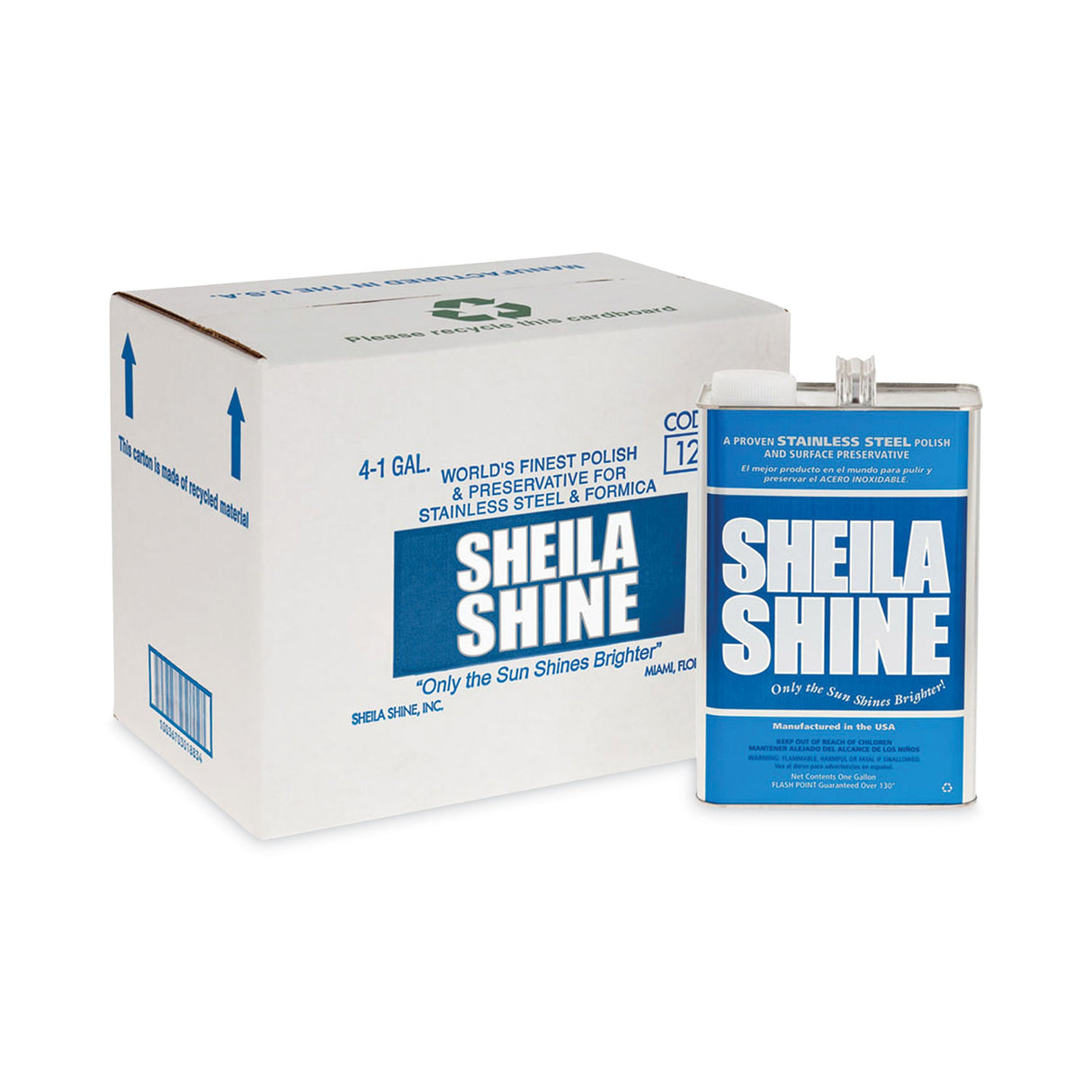 Sheila Shine Stainless Steel Cleaner and Polish, 1 gal Can, 4/Carton (4CT)