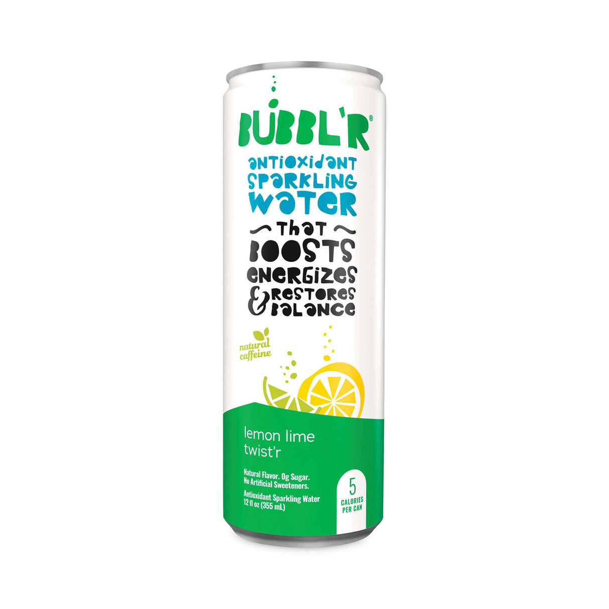Bubbl'r Antioxidant Sparkling Water, Lemon Lime Twist'r, 12 oz Can, 12 Cans/Carton (WIC60014)
