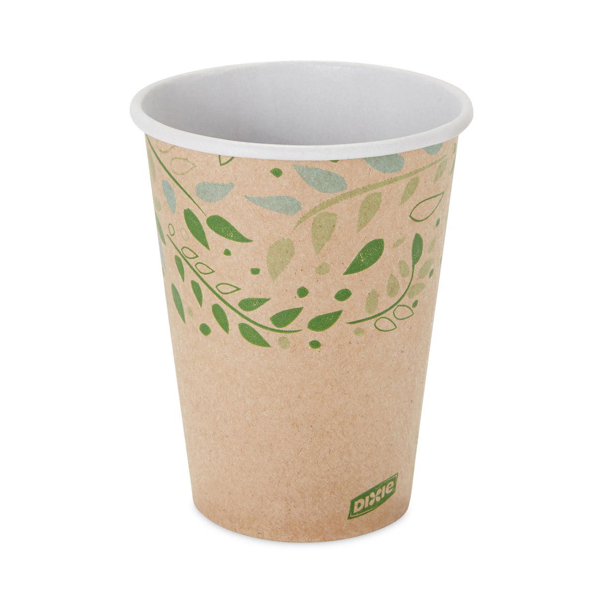 Dixie EcoSmart Recycled Fiber Hot/Cold Cups, 12 oz, Kraft/Green, 50/Sleeve, 20 Sleeves/Carton (2342R)