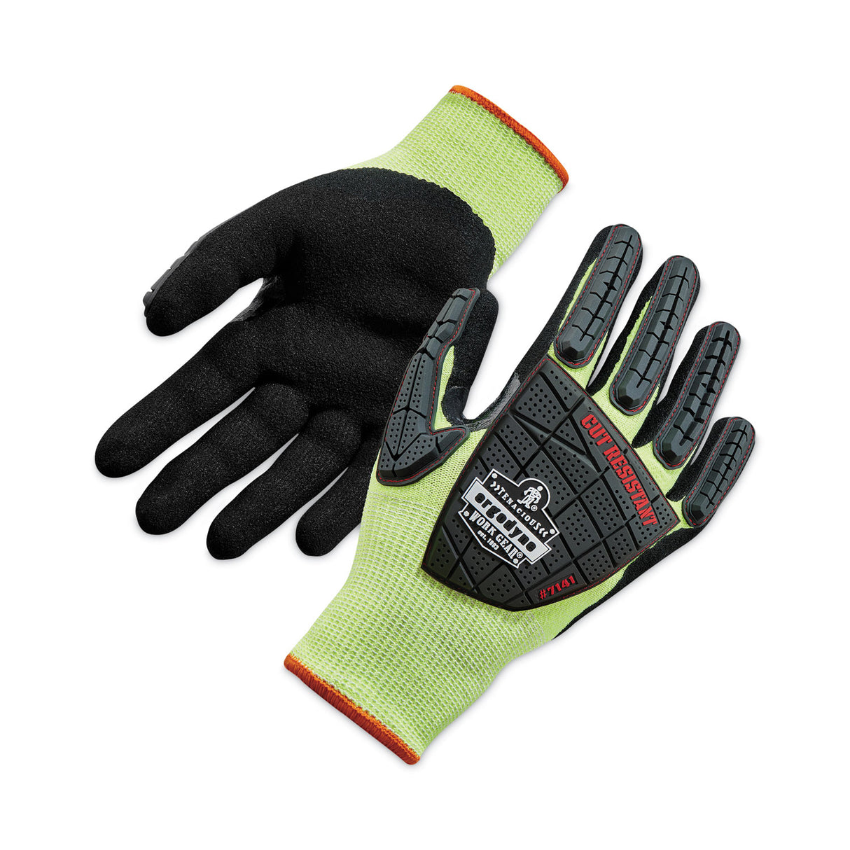 ergodyne ProFlex 7141 ANSI A4 DIR Nitrile-Coated CR Gloves, Lime, 2X-Large, 72 Pairs/Pack (17836)