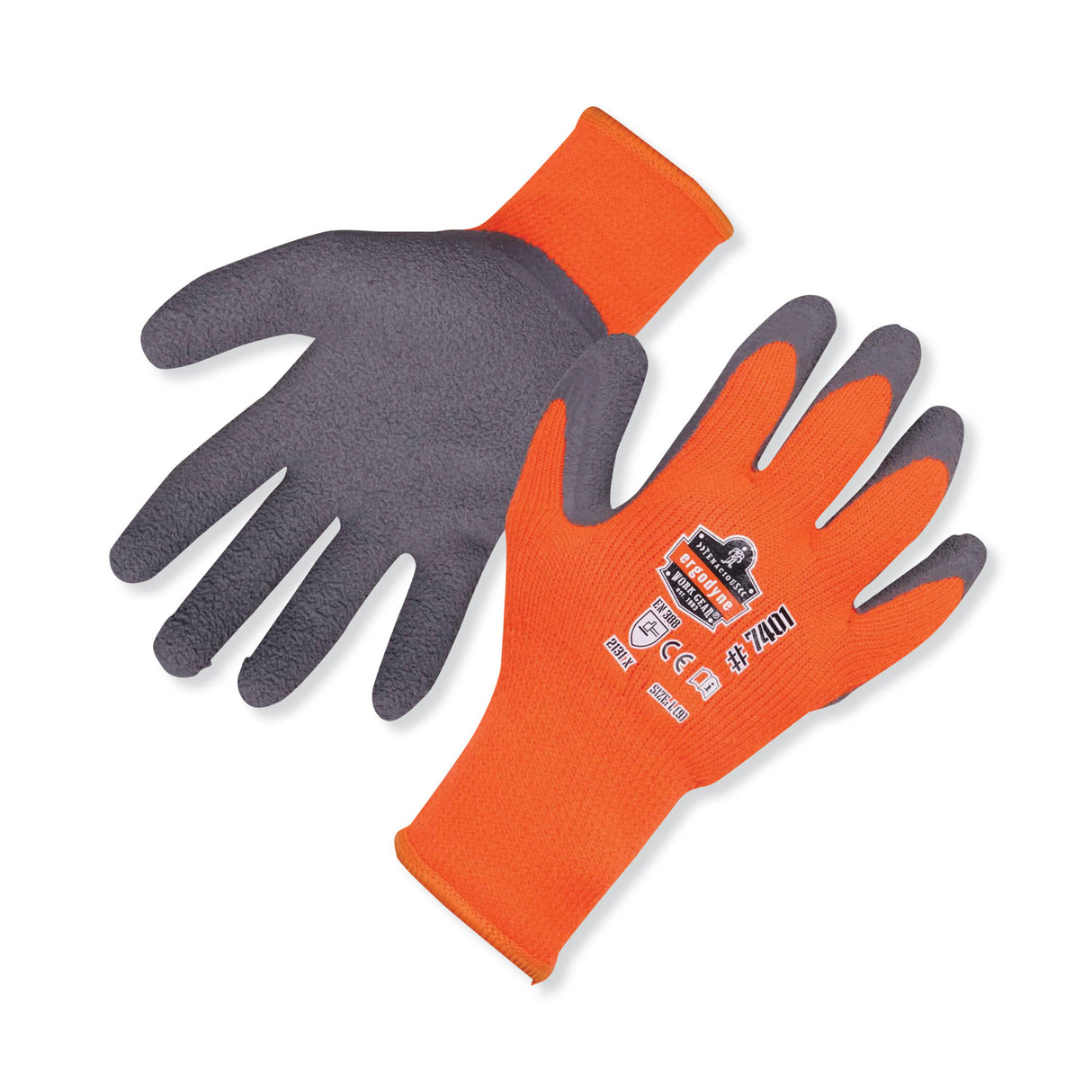ergodyne ProFlex 7401 Coated Lightweight Winter Gloves, Orange, Large, Pair (17624)