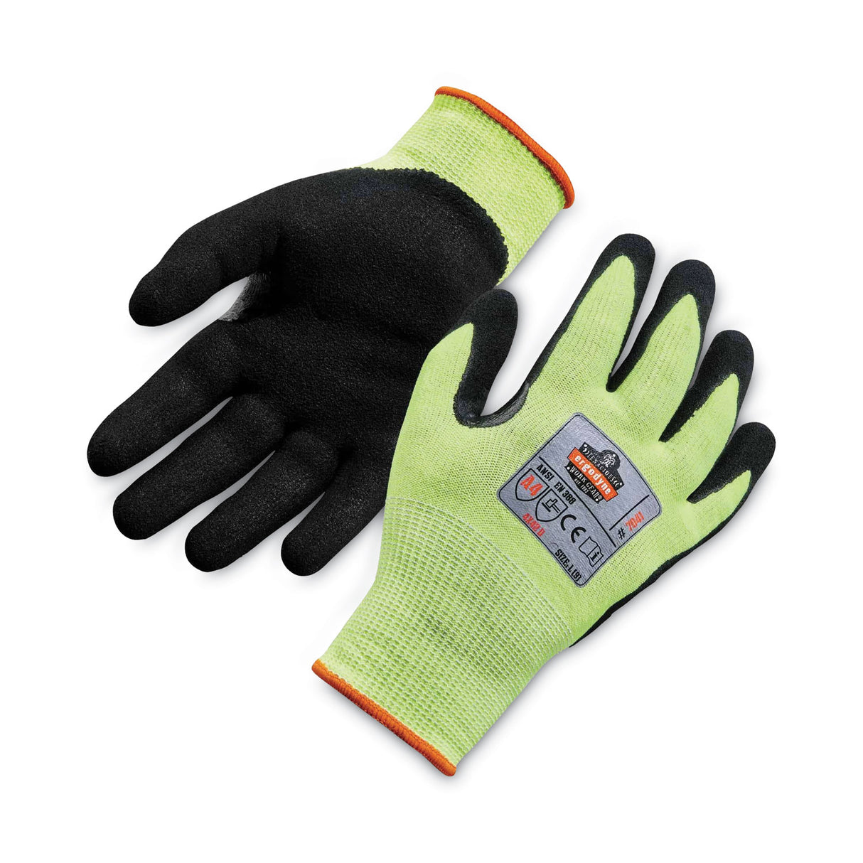 ergodyne ProFlex 7041 ANSI A4 Nitrile-Coated CR Gloves, Lime, Large, 144 Pairs (17824)