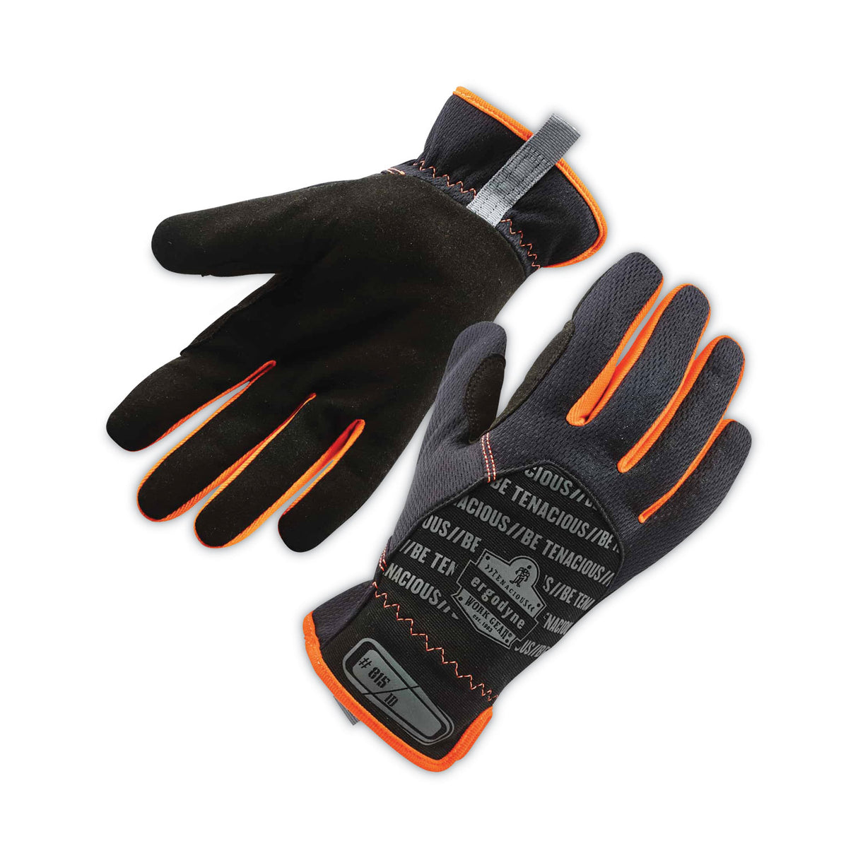 ergodyne ProFlex 815 QuickCuff Mechanics Gloves, Black, Large, Pair (17204)