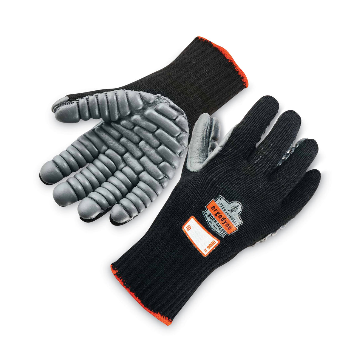 ergodyne ProFlex 9000 Lightweight Anti-Vibration Gloves, Black, Large, Pair (16454)