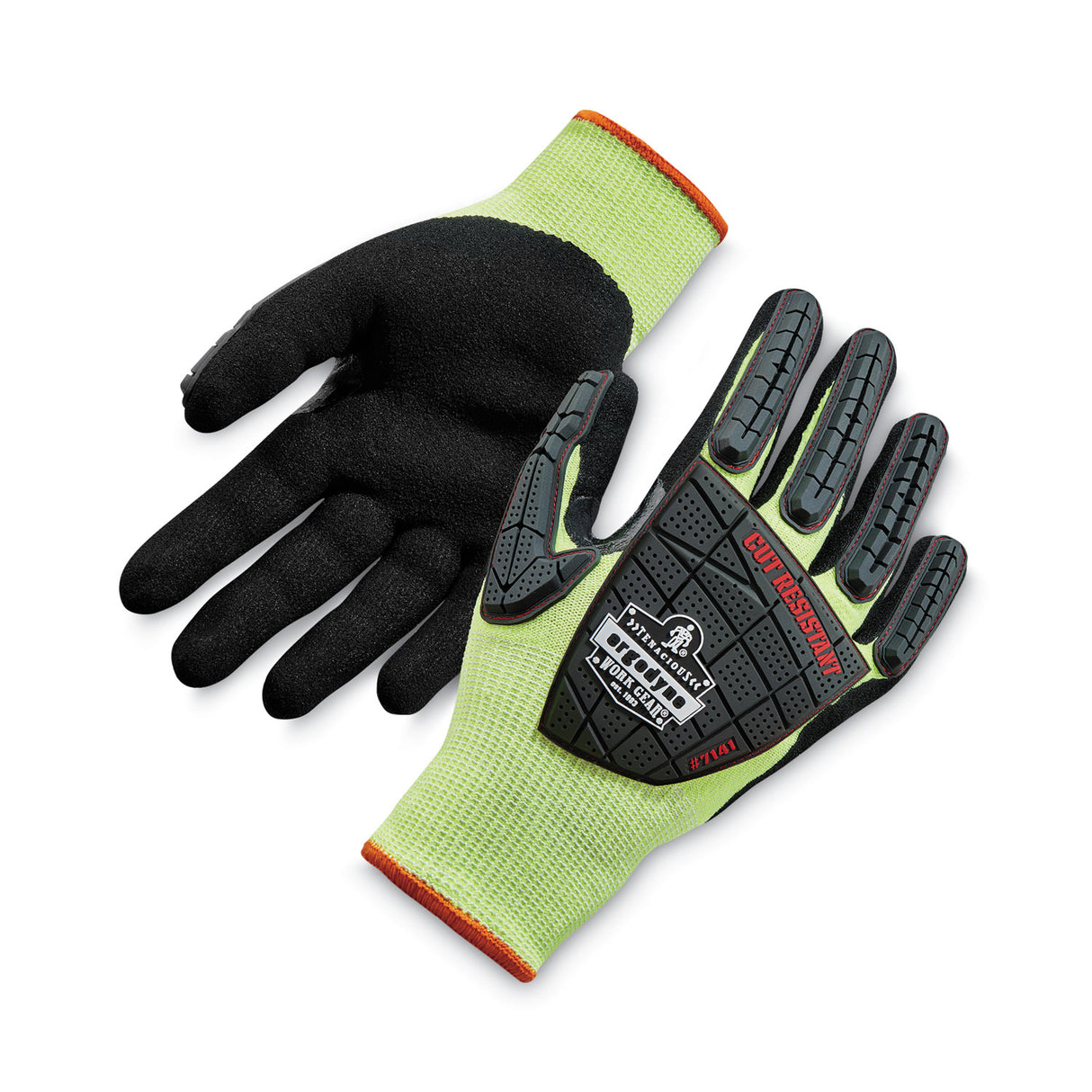 ergodyne ProFlex 7141 ANSI A4 DIR Nitrile-Coated CR Gloves, Lime, X-Large, 72 Pairs/Pack (17835)