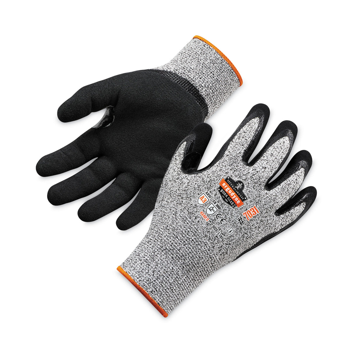 ergodyne ProFlex 7031 ANSI A3 Nitrile-Coated CR Gloves, Gray, Large, 144 Pairs/Carton (17884)