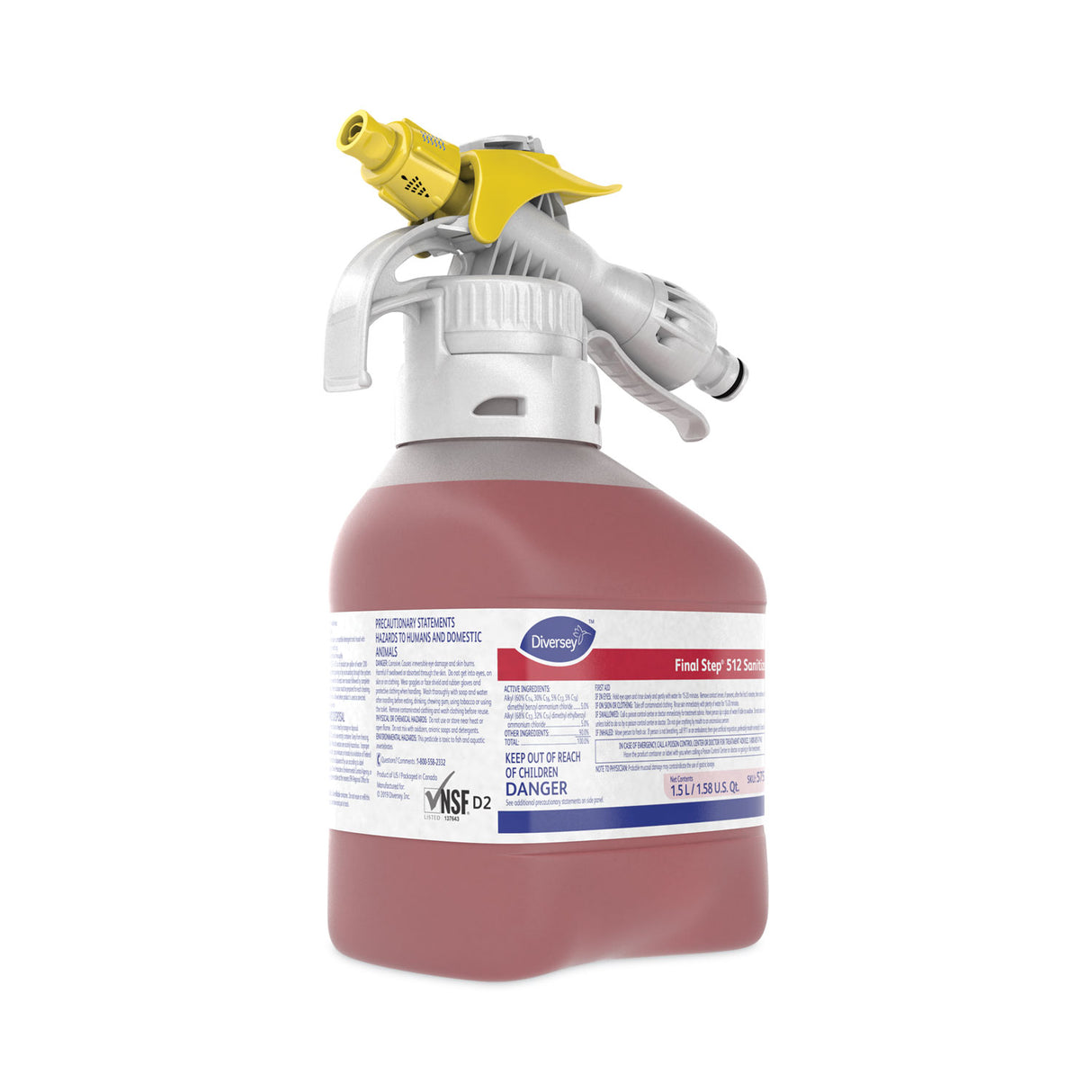 Diversey Final Step 512 Sanitizer, Red, 1.5 L RTD Refill, 2/Carton (5753116)