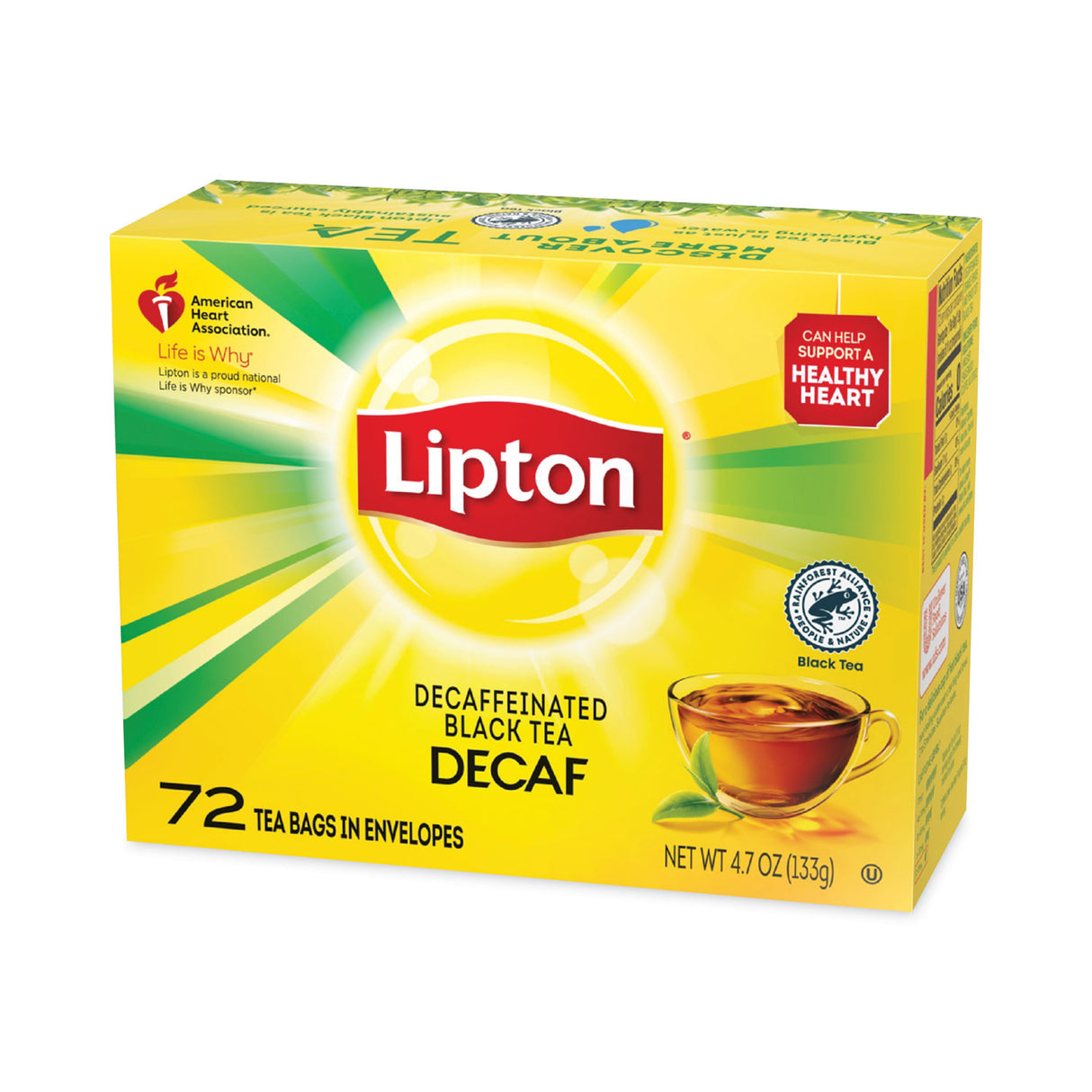 Lipton Tea Bags, Decaffeinated, 72/Box (290)