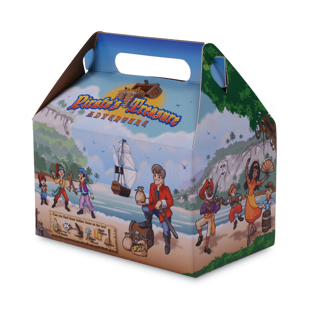 SCT Pirate Kids' Meal Barn Boxes, 6.43 x 4 x 3.75, Brown, Paper, 96/Carton (2793)