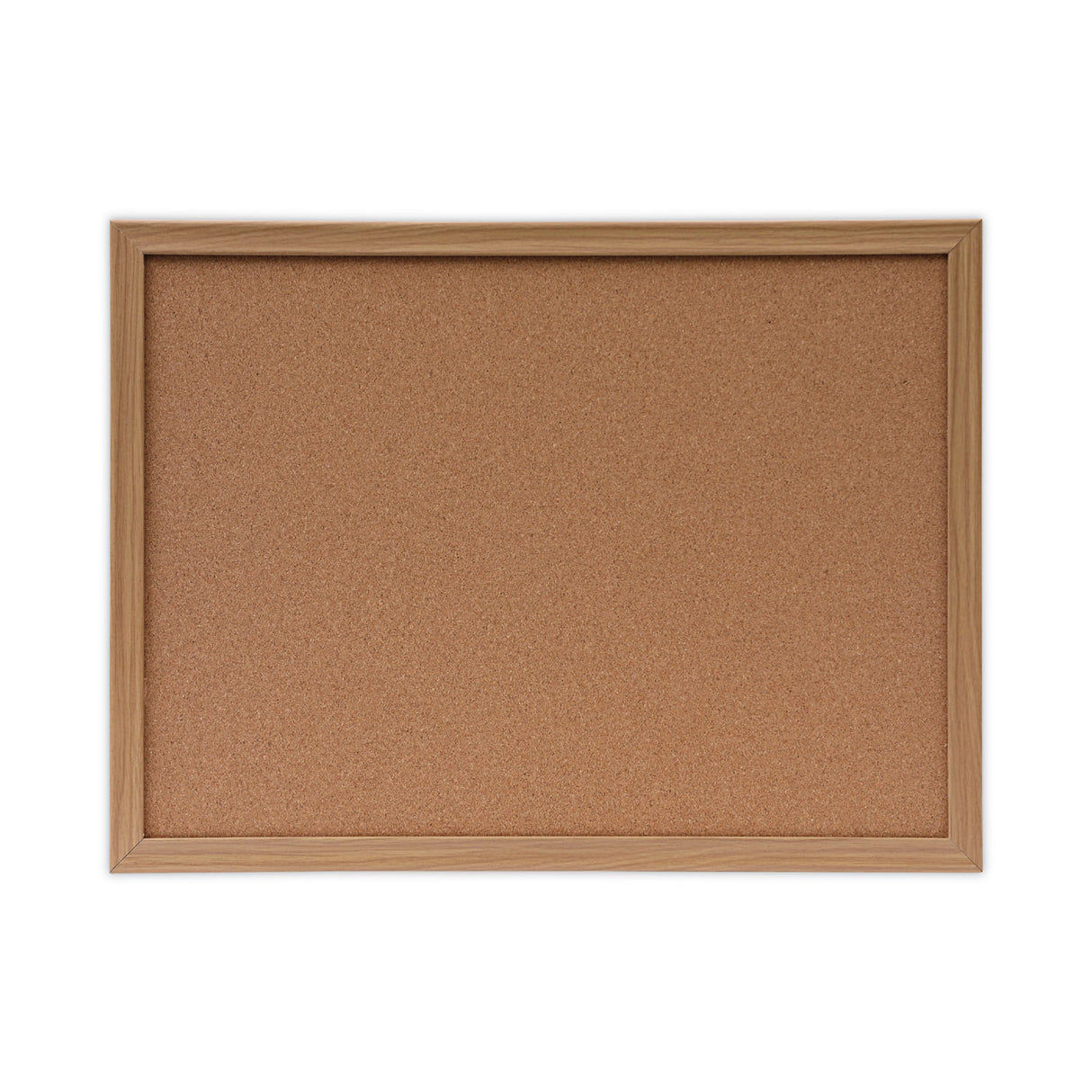 Universal Cork Board with Oak Style Frame, 24 x 18, Tan Surface (UNV43602)