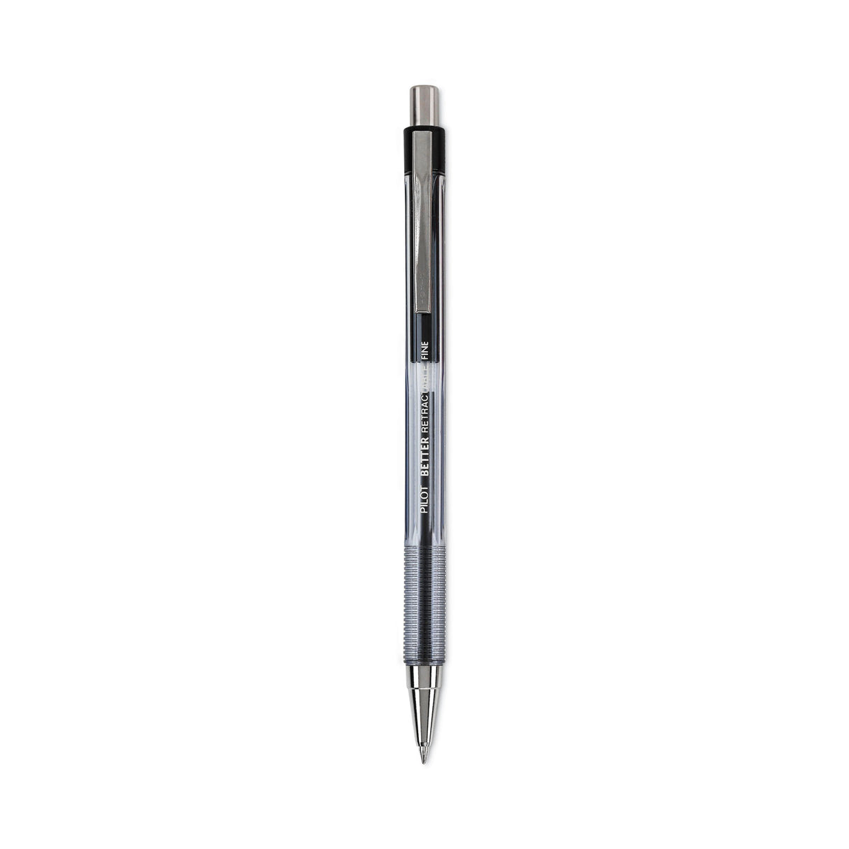 Pilot Better Ballpoint Pen, Retractable, Fine 0.7 mm, Black Ink, Smoke Barrel, Dozen (30000)