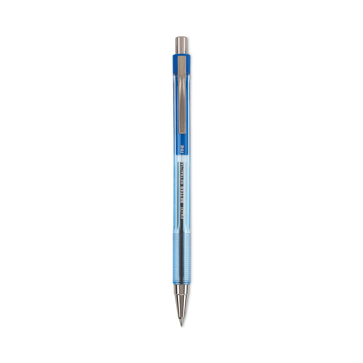 Pilot Better Ballpoint Pen, Retractable, Fine 0.7 mm, Blue Ink, Translucent Blue Barrel, Dozen (30001)