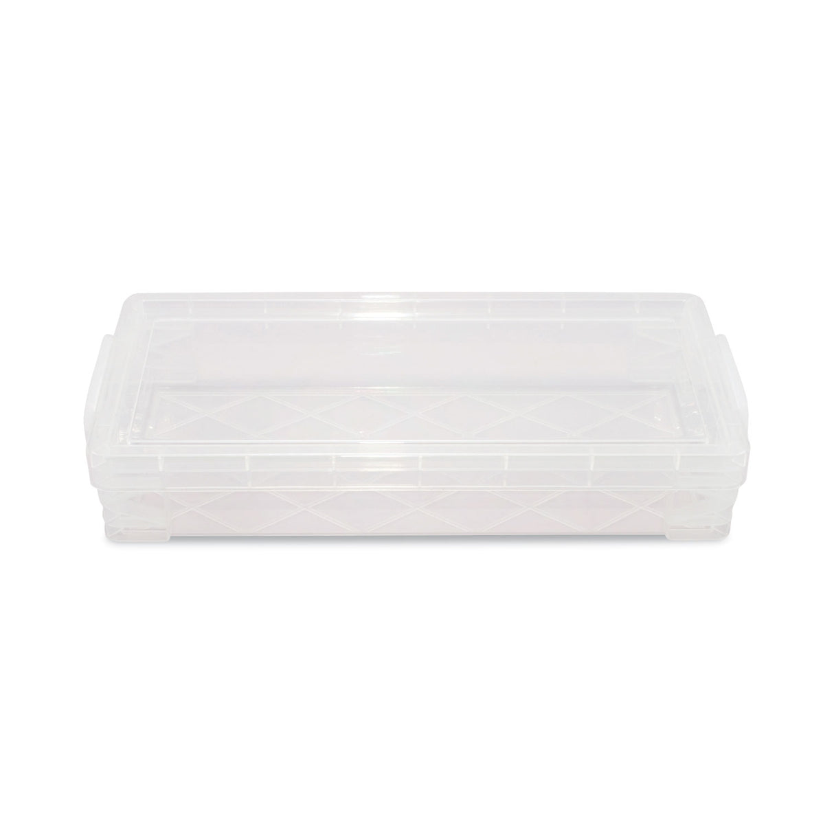Advantus Super Stacker Pencil Box, Plastic, 8.25 x 3.75 x 1.5, Clear (40309)