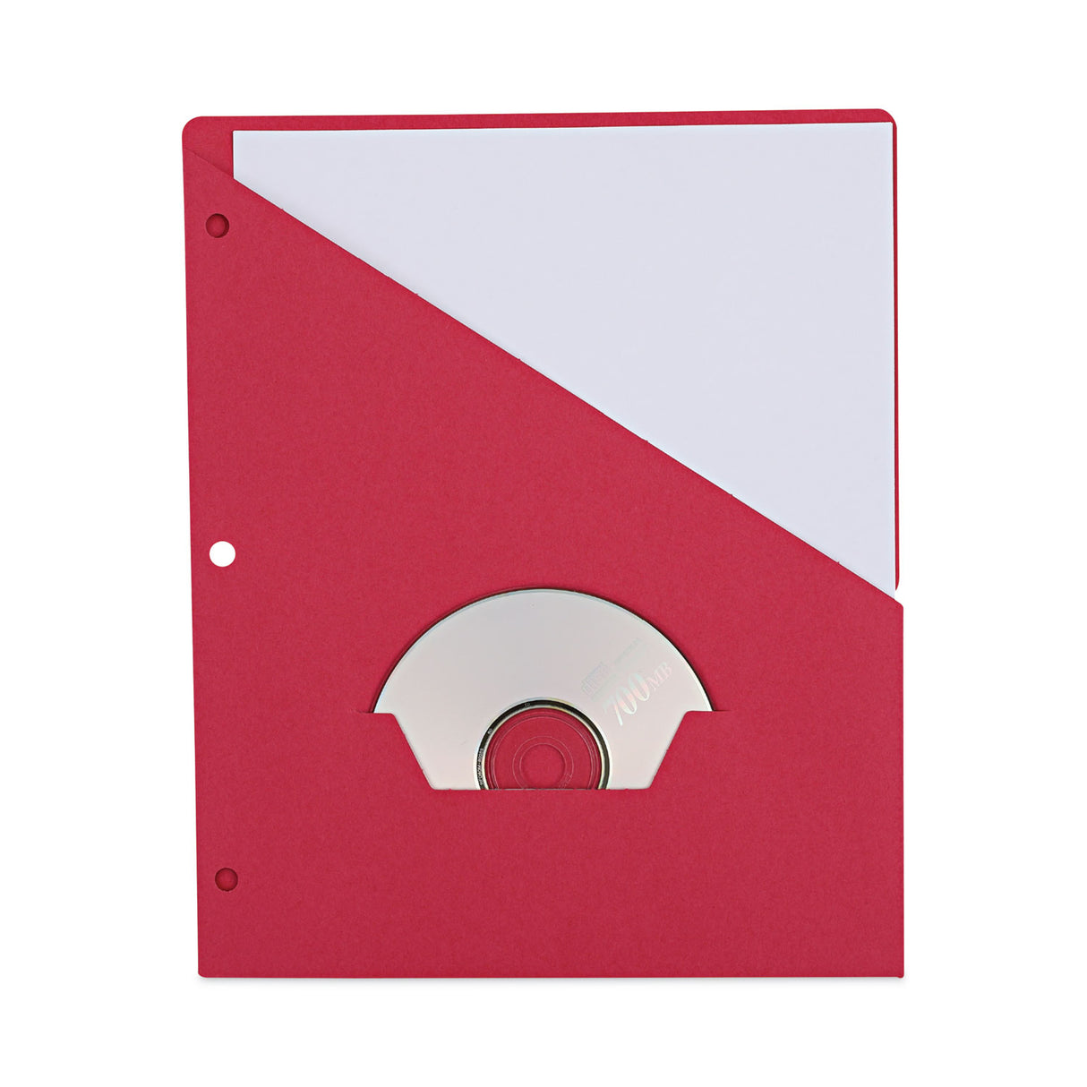 Universal Slash-Cut Pockets for Three-Ring Binders, Jacket, Letter, 11 Pt., 8.5 x 11, Red, 10/Pack (UNV61683)
