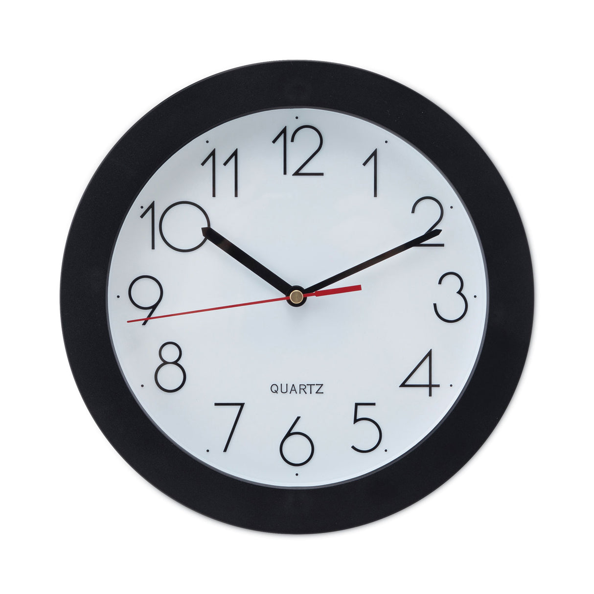 Universal Bold Round Wall Clock, 9.75" Overall Diameter, Black Case, 1 AA (sold separately) (UNV10421)