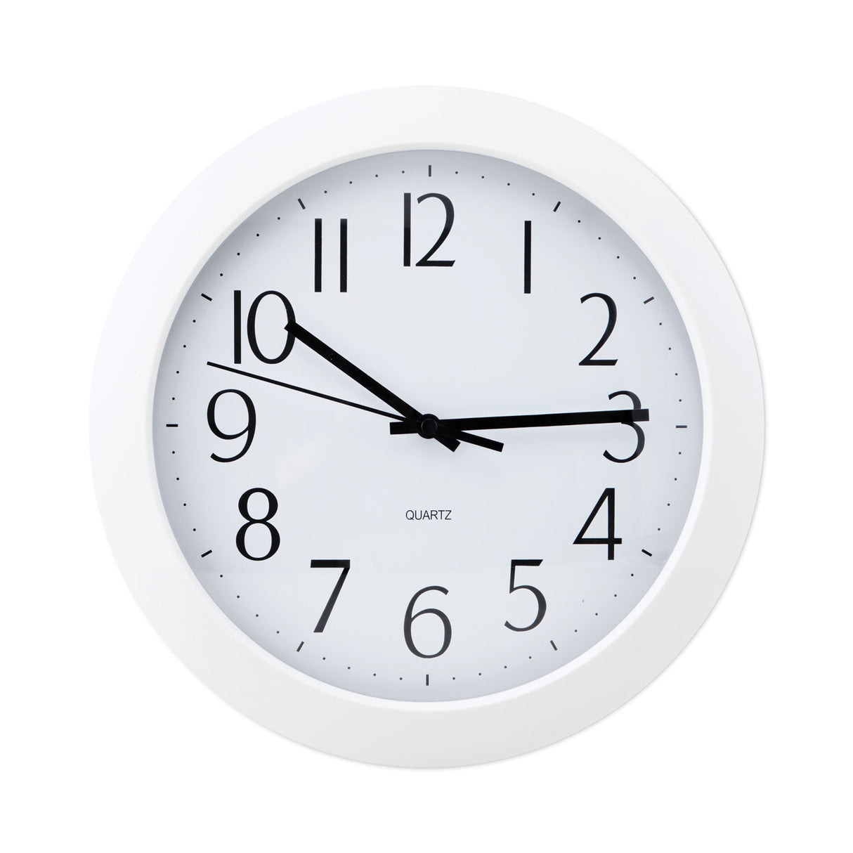 Universal Whisper Quiet Clock, 12" Overall Diameter, White Case, 1 AA (sold separately) (UNV10461)