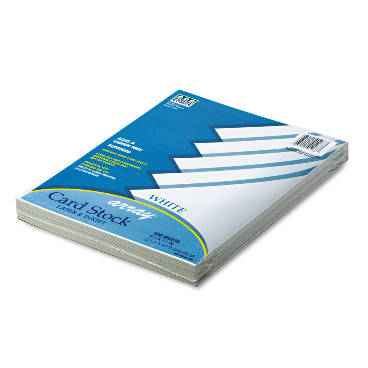 Pacon Array Card Stock, 65 lb Cover Weight, 8.5 x 11, White, 100/Pack (101188)