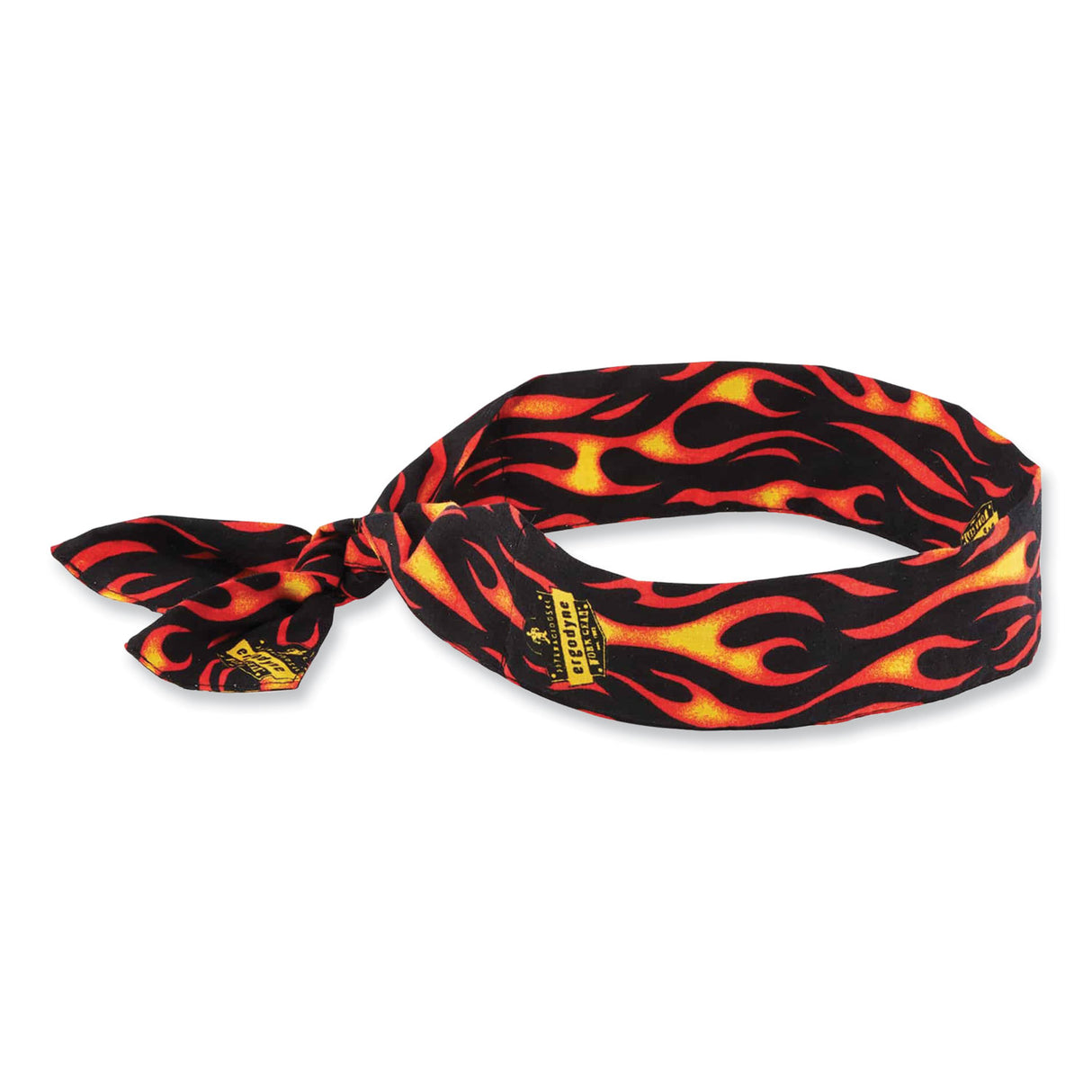ergodyne Chill-Its 6700 Cooling Bandana Polymer Tie Headband, One Size Fits Most, Flames (12341)