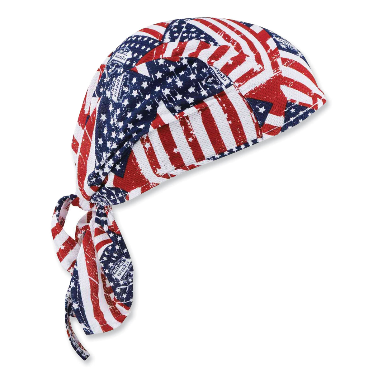 ergodyne Chill-Its 6615 High-Performance Bandana Doo Rag with Terry Cloth Sweatband, One Size Fits Most, Stars and Stripes (12477)