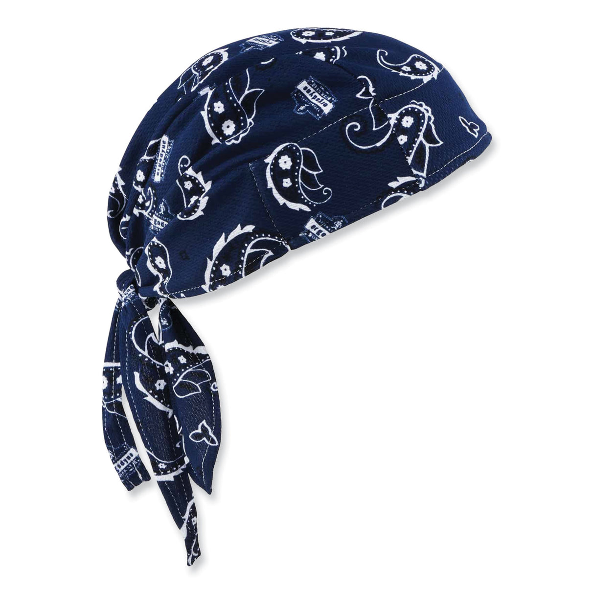 ergodyne Chill-Its 6615 High-Performance Bandana Doo Rag with Terry Cloth Sweatband, One Size Fits Most, Navy Western (12480)