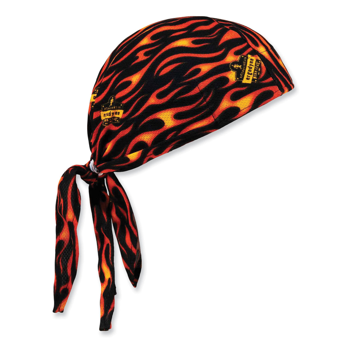 ergodyne Chill-Its 6615 High-Performance Bandana Doo Rag with Terry Cloth Sweatband, One Size Fits Most, Flames (12485)