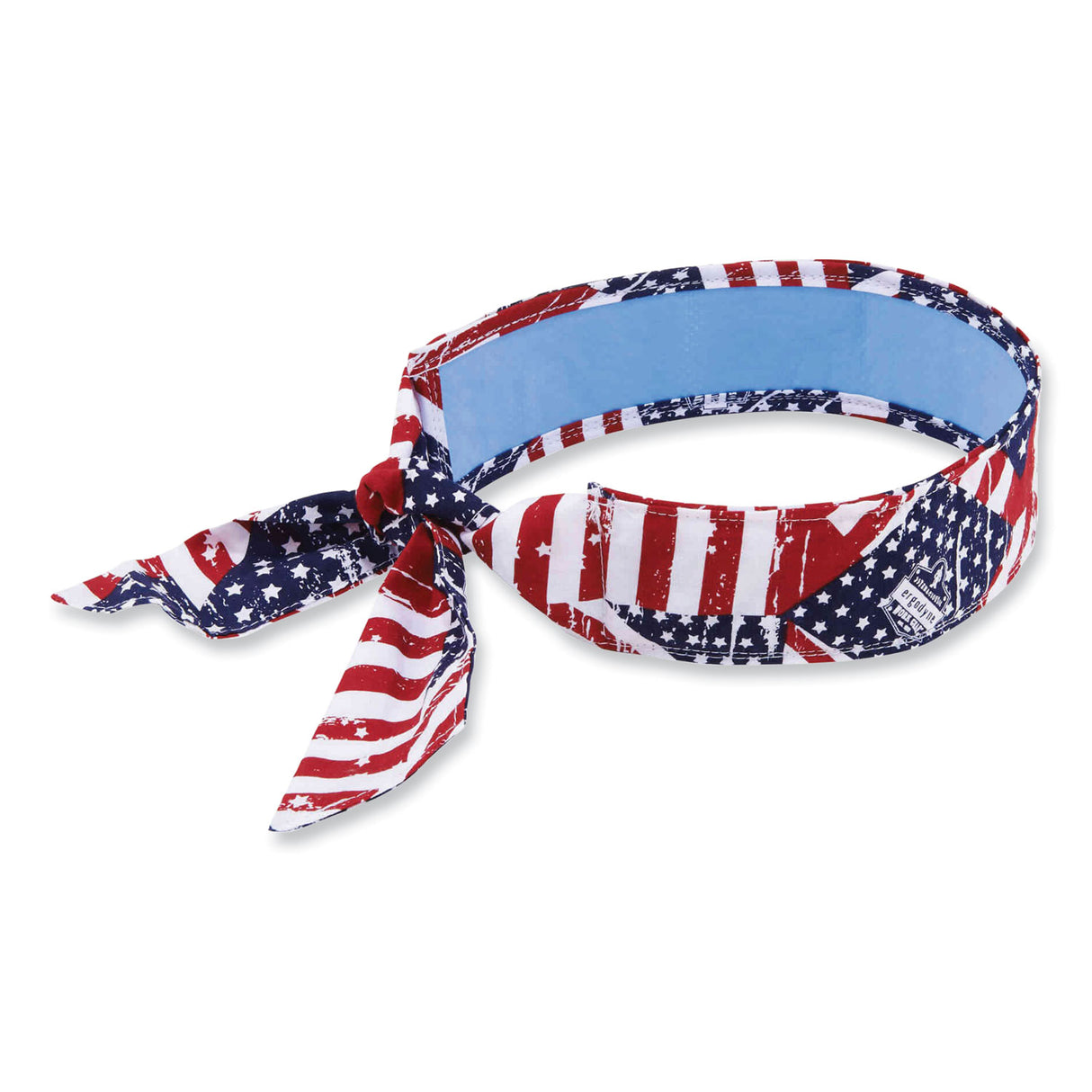 ergodyne Chill-Its 6700CT Cooling Bandana PVA Tie Headband, One Size Fits Most, Stars and Stripes (12561)
