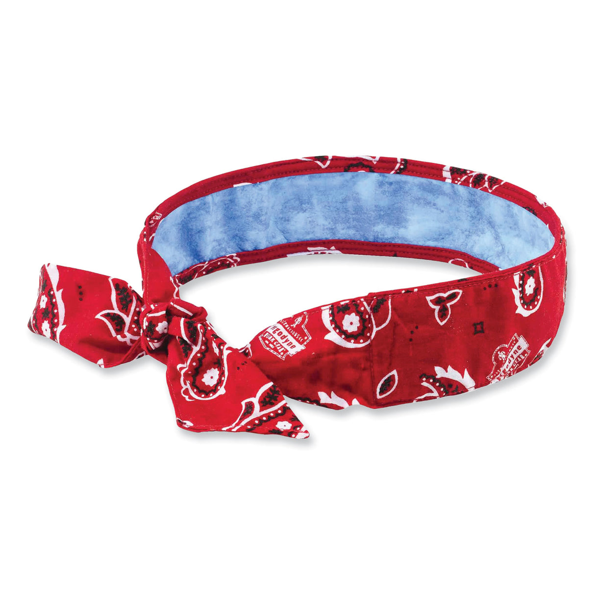 ergodyne Chill-Its 6700CT Cooling Bandana PVA Tie Headband, One Size Fits Most, Red Western (12563)