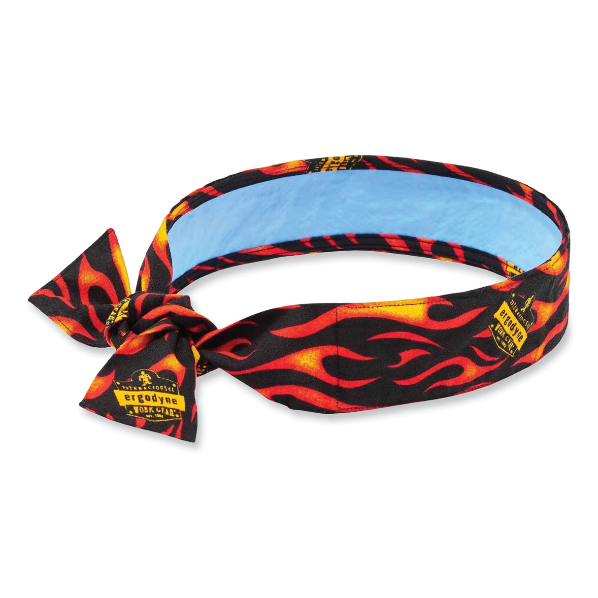 ergodyne Chill-Its 6700CT Cooling Bandana PVA Tie Headband, One Size Fits Most, Flames (12568)