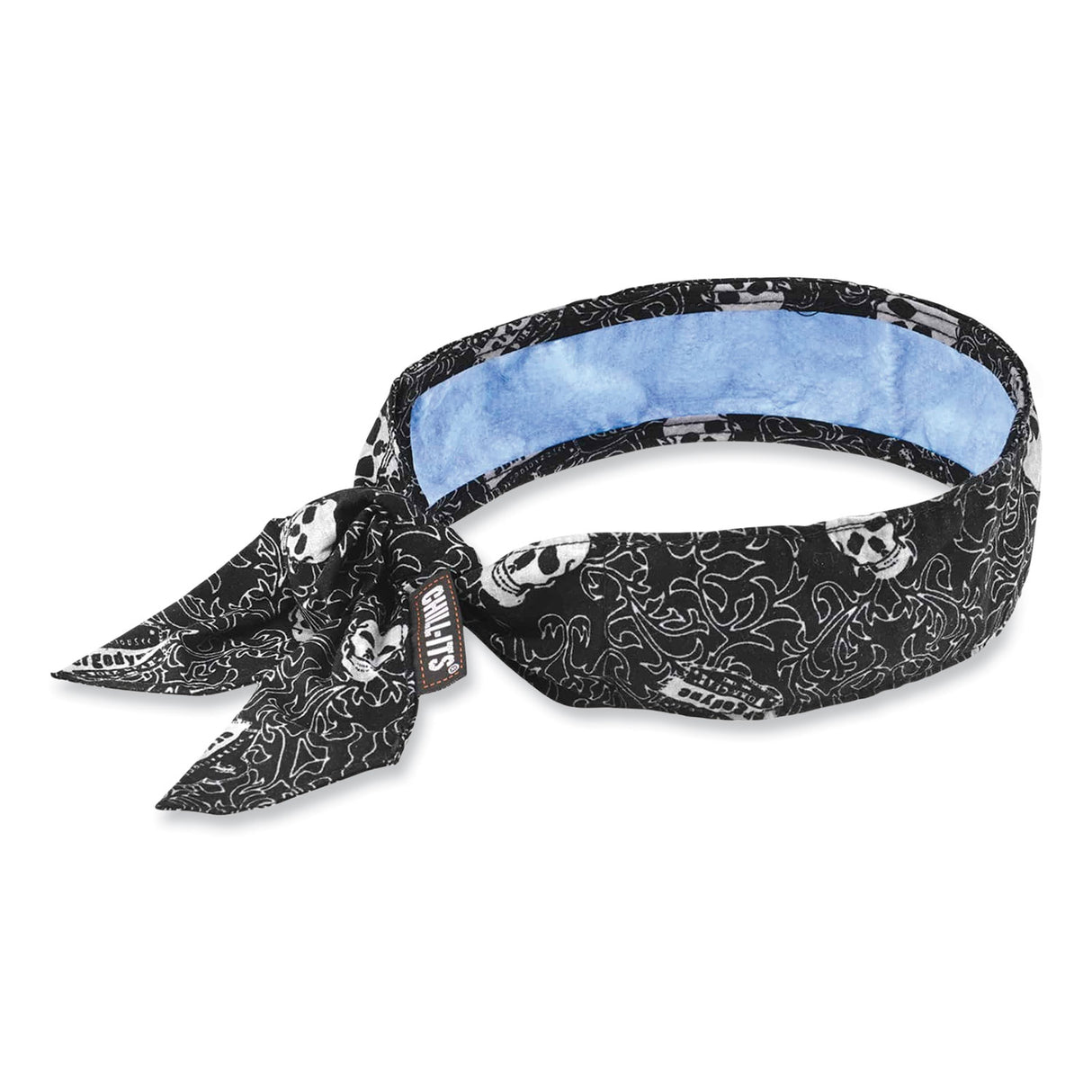 ergodyne Chill-Its 6700CT Cooling Bandana PVA Tie Headband, One Size Fits Most, Skulls (12569)