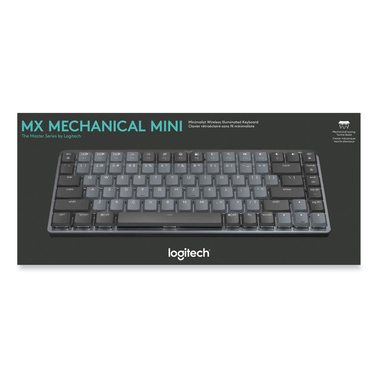 Logitech MX Mechanical Wireless Illuminated Performance Keyboard, Mini, Graphite (920010550)