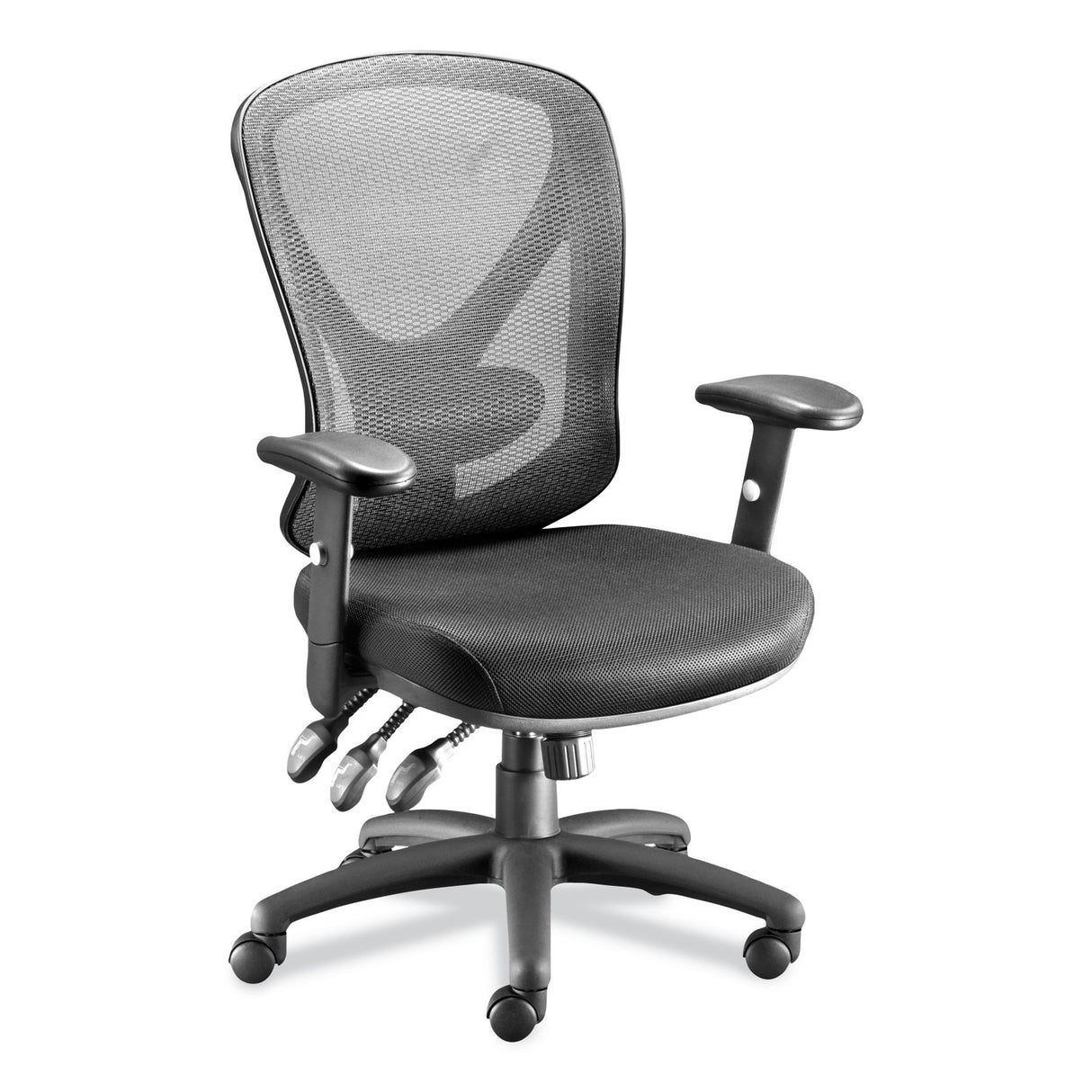 Alera Aeson Series Multifunction Task Chair, Supports Up to 275 lb, 15" to 18.82" Seat Height, Black Seat/Back, Black Base (ALEAS42M14)