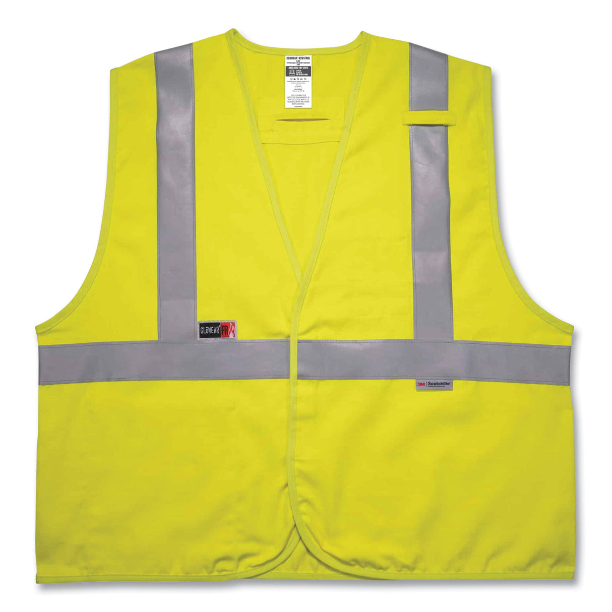 ergodyne GloWear 8261FRHL Class 2 Dual Compliant FR Hook and Loop Safety Vest, 2X-Large/3X-Large, Lime (21467)