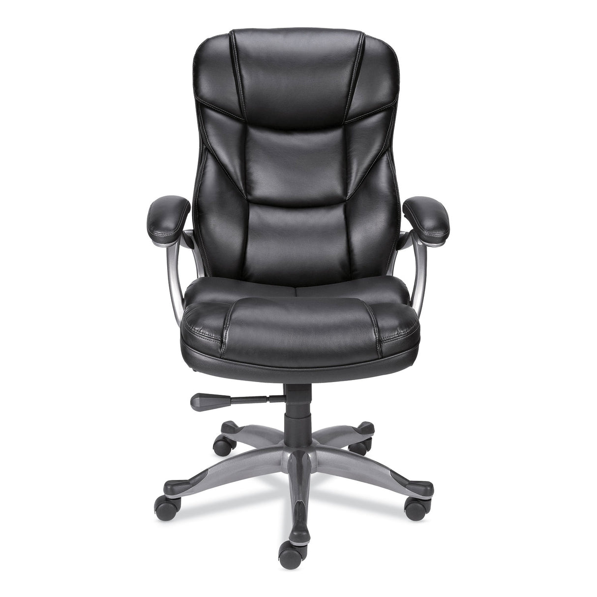 Alera Birns Series High-Back Task Chair, Supports Up to 250 lb, 18.11" to 22.05" Seat Height, Black Seat/Back, Chrome Base (ALEBN41B19)