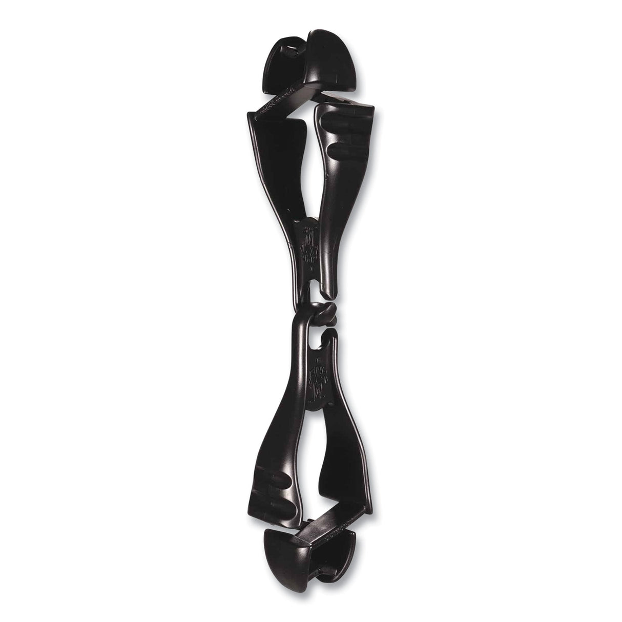 ergodyne Squids 3400 Glove Clip Holder with Dual Clips, 1 x 1 x 6.5, Acetal Copolymer, Black, 100/Carton (19712BULK)