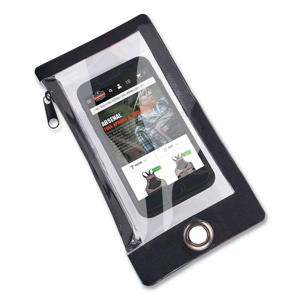 ergodyne Squids 3760 Phone Pouch + Trap for Standard Size Phones, Clear/Black (19762)