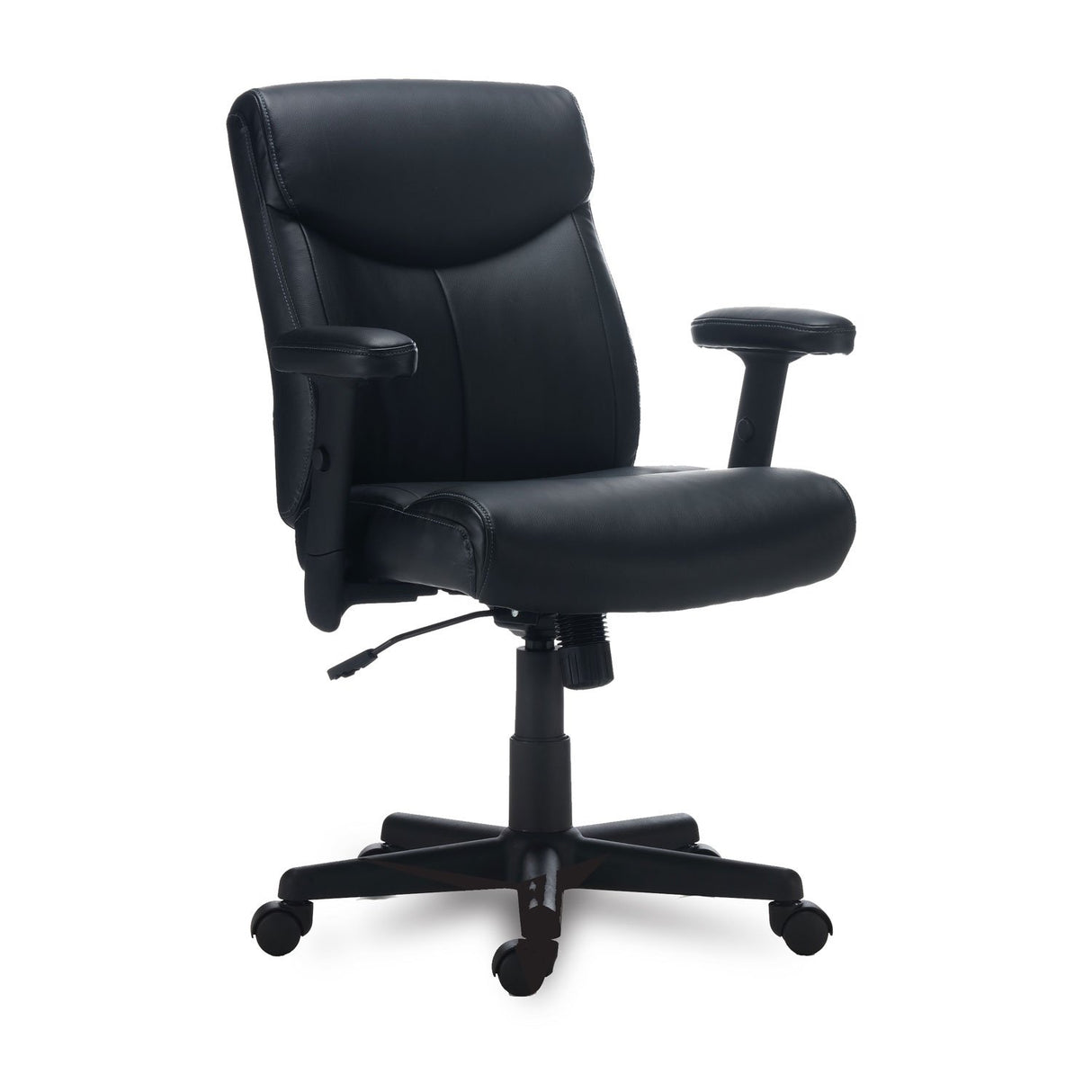 Alera Harthope Leather Task Chair, Supports Up to 275 lb, Black Seat/Back, Black Base (ALEHH42B19)