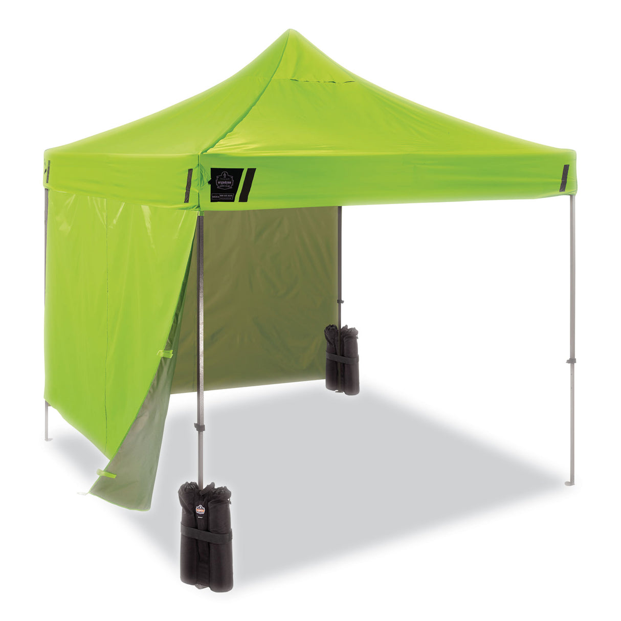 ergodyne Shax 6051 Heavy-Duty Pop-Up Tent Kit, Single Skin, 10 ft x 10 ft, Polyester/Steel, Lime (12951)