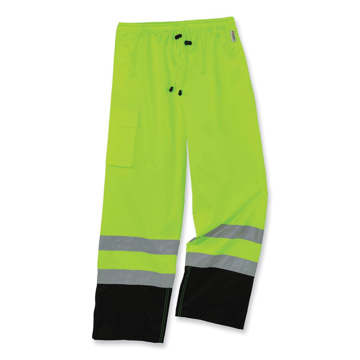 ergodyne GloWear 8915BK Class E Hi-Vis Rain Pants Black Bottom, 4X-Large, Lime (25428)