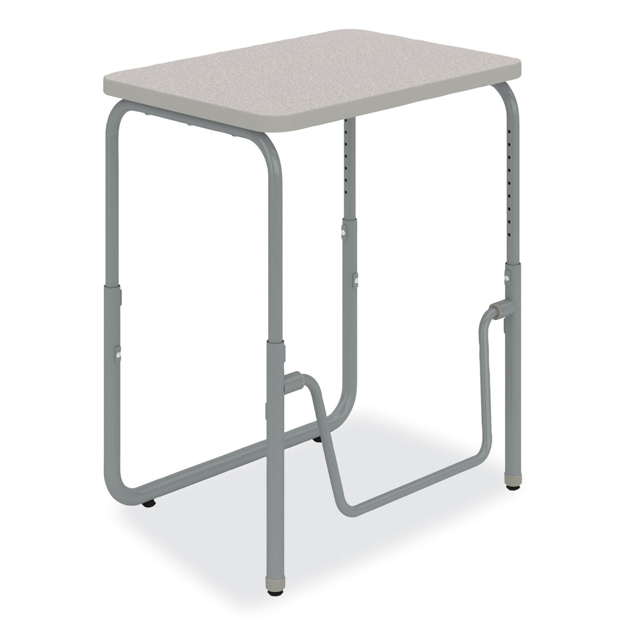 Safco AlphaBetter 2.0 Height-Adjustable Student Desk with Pendulum Bar, 27.75 x 19.75 x 22 to 30, Pebble Gray (1221GR)