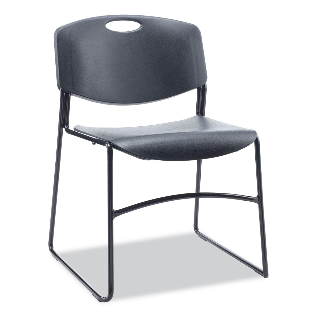 Alera Resin Stacking Chair, Supports Up to 275 lb, 18.50" Seat Height, Black Seat, Black Back, Black Base, 4/Carton (ALECA671)
