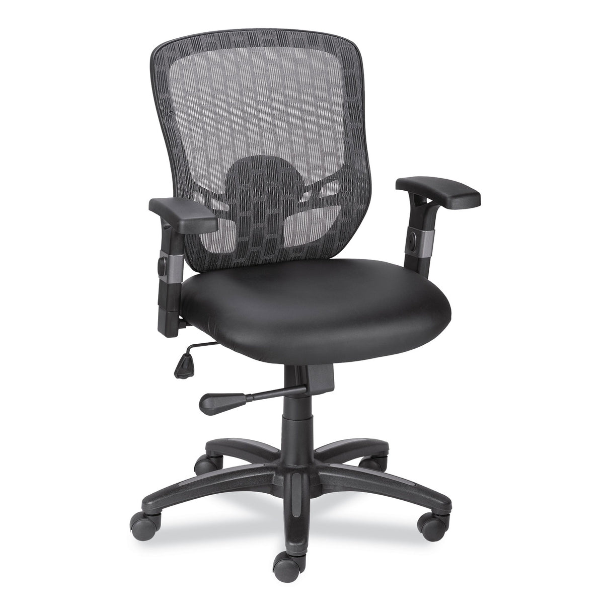 Alera Linhope Chair, Supports Up to 275 lb, Black Seat/Back, Black Base (ALELH42B14)