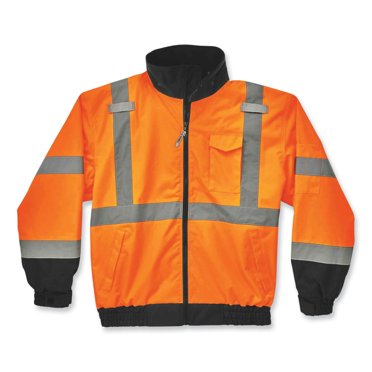 ergodyne GloWear 8379 Class 3 Hi-Vis Fleece Lined Bomber Jacket, Orange, Small (24462)