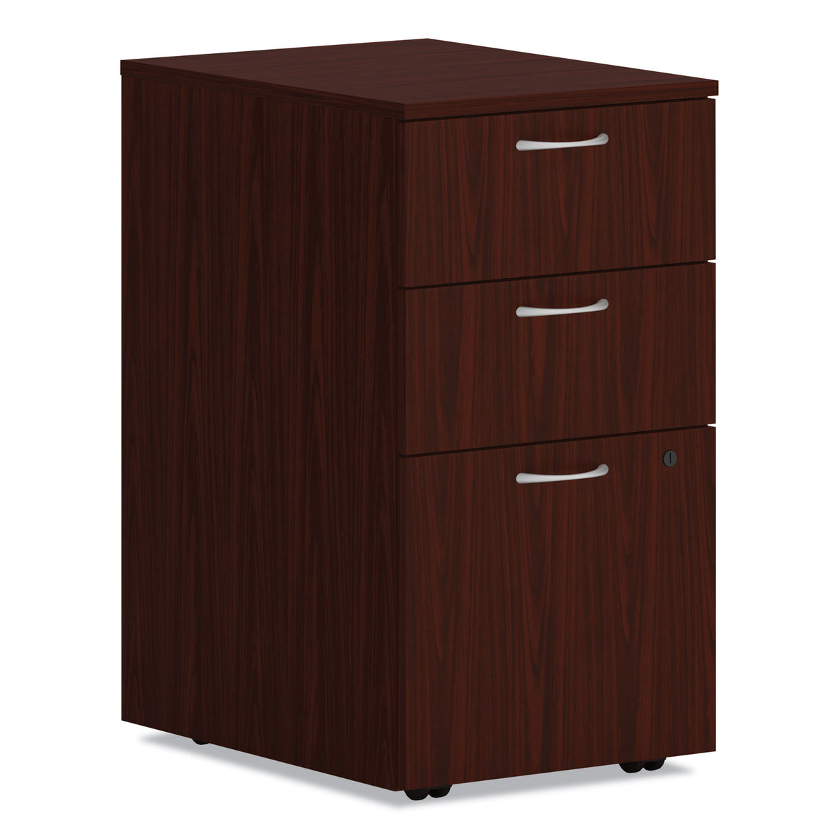 HON Mod Mobile Pedestal, Left or Right, 3-Drawers: Box/Box/File, Legal/Letter, Traditional Mahogany, 15" x 20" x 28" (PLPMBBFLT1)