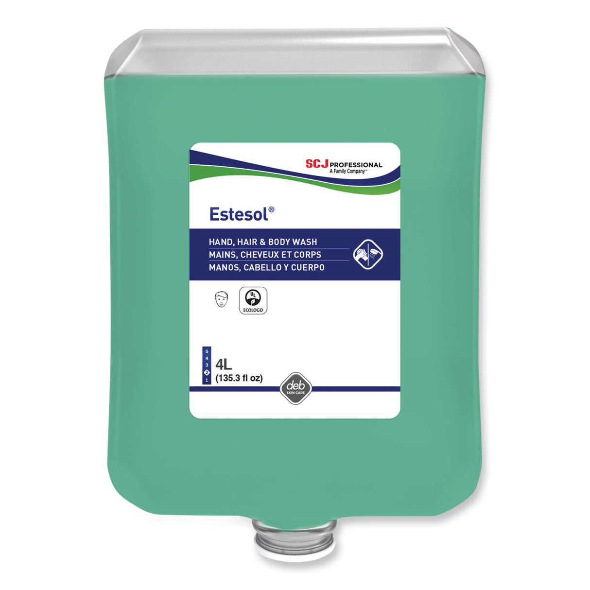 Estesol Hand, Hair And Body Cleaner Manual Cartridge, Rainforest Scent, 4 L, 4/carton