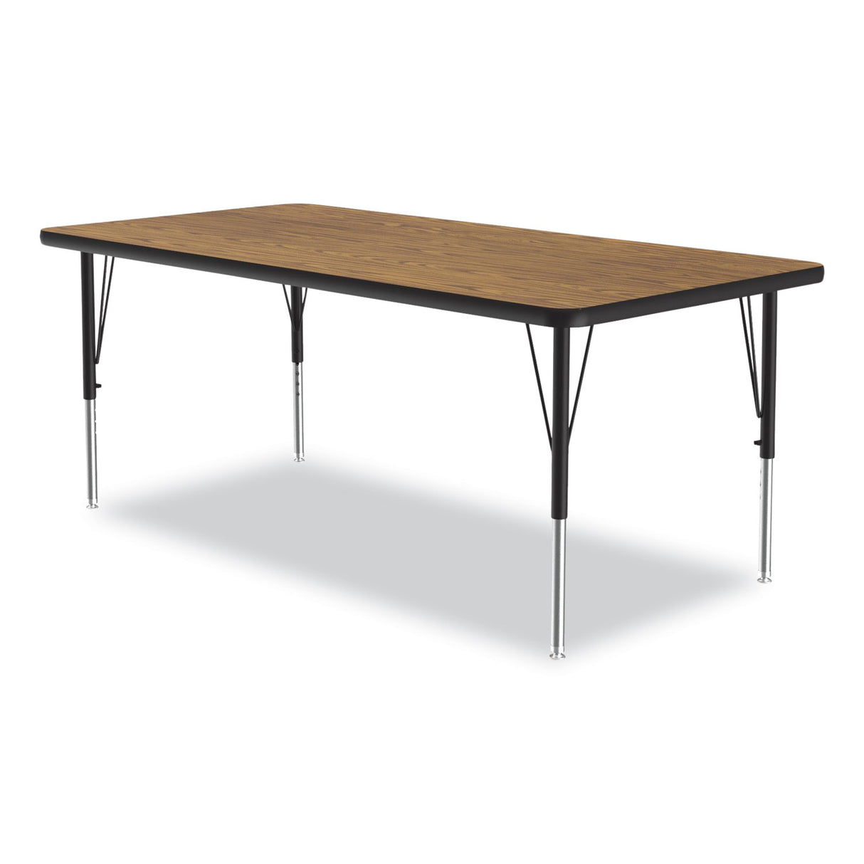 Correll Height-Adjustable Activity Tables, Rectangular, 60w x 30d x 19h, Medium Oak, 4/Pallet (3060TF0695K4)